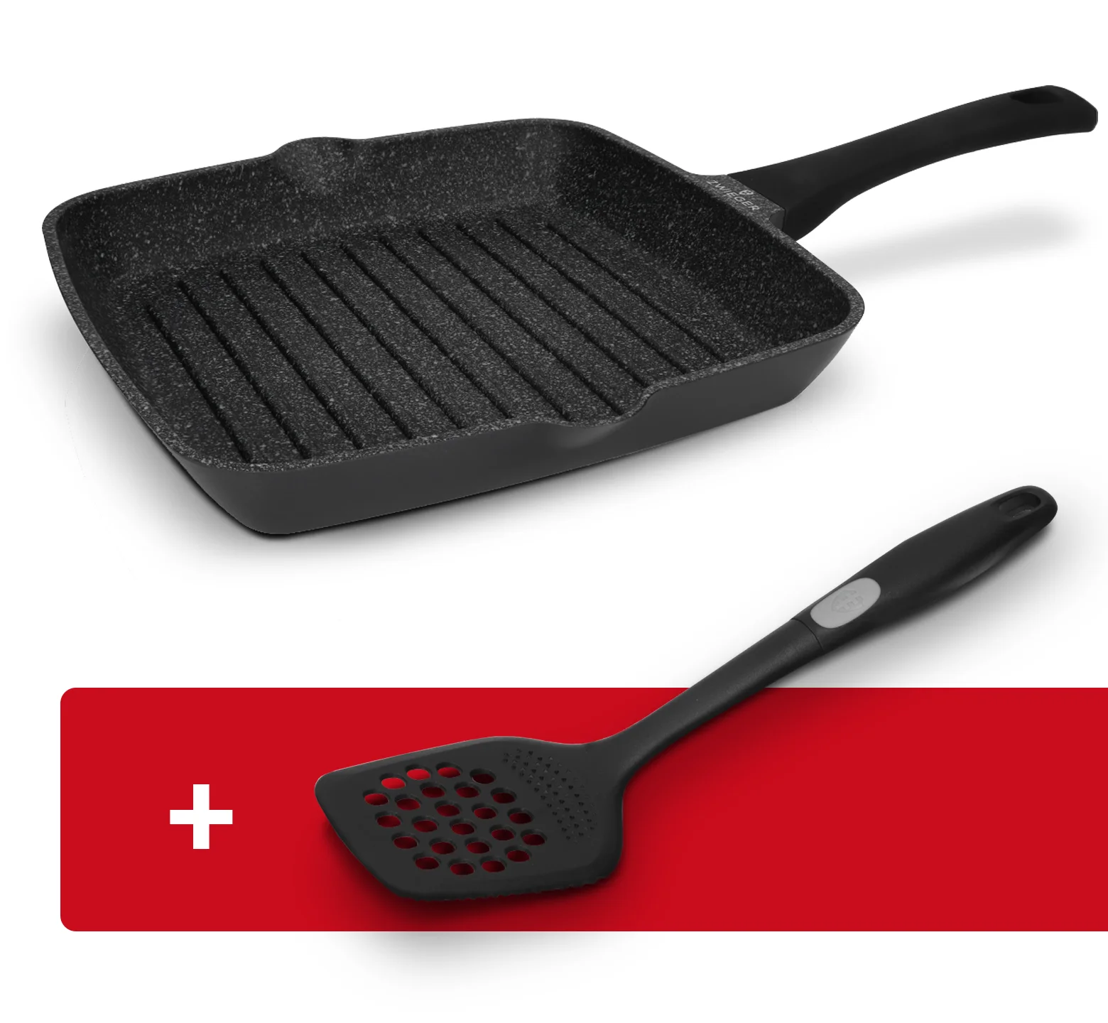 Patelnia grillowa Black Stone Zwieger + Łopatka płaska Black Stone