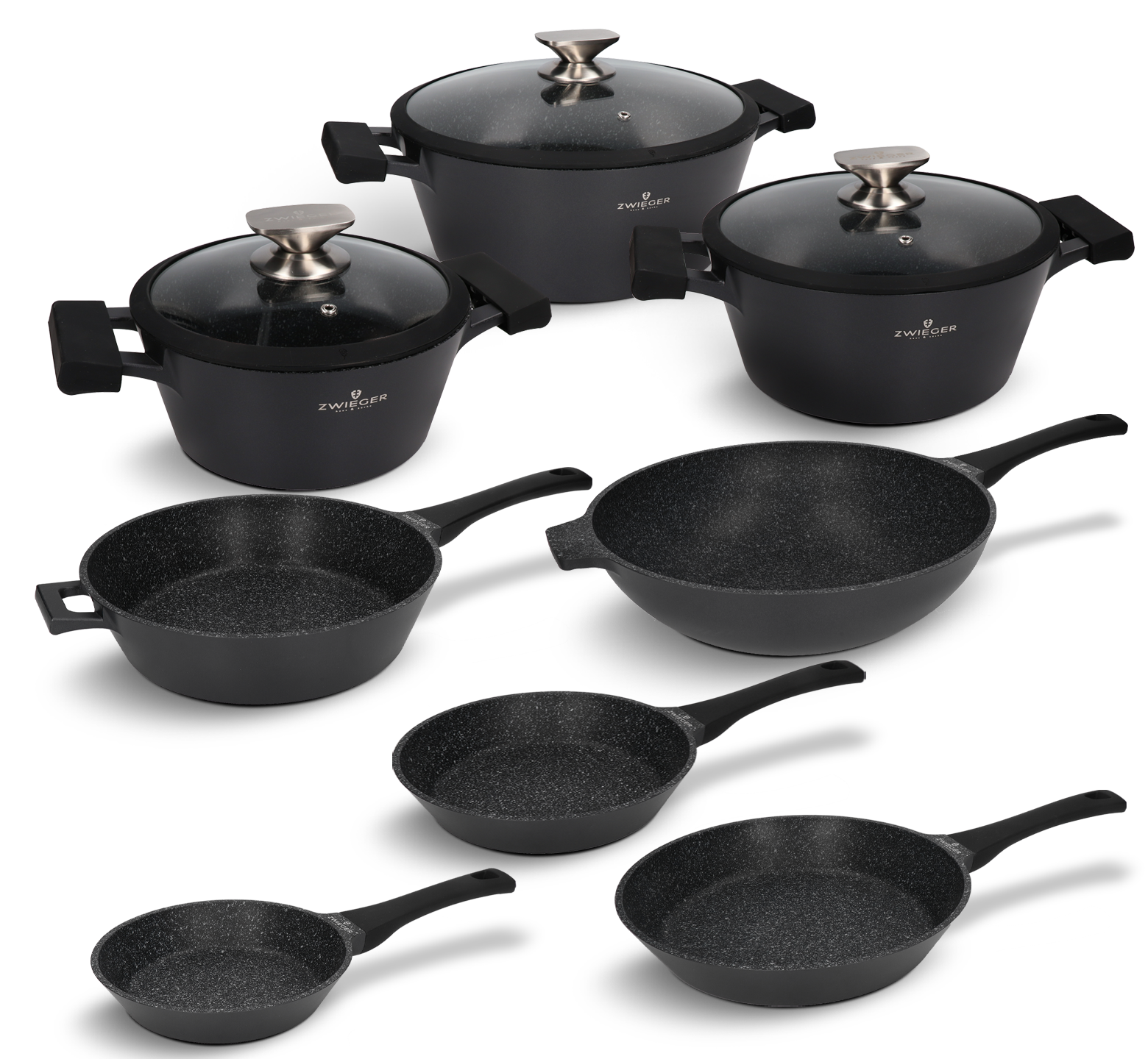 Zestaw garnków i patelni 11 el. Black Stone Zwieger