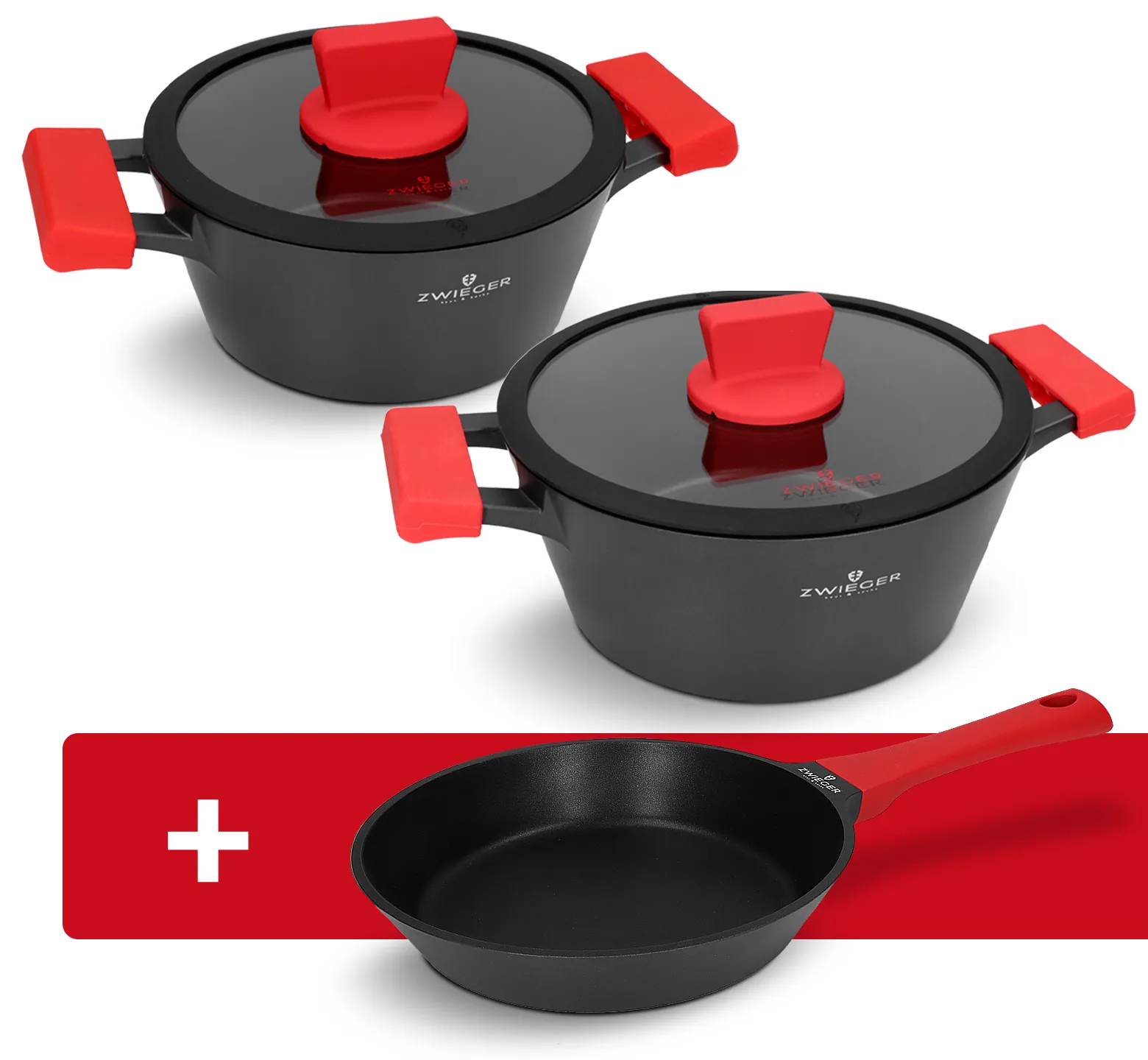 Zestaw garnków 4 el. Obsidian Zwieger + patelnia Obsidian