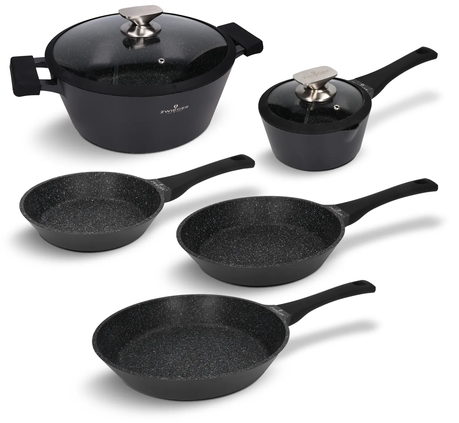 Zestaw garnków i patelni 7 el. Black Stone Zwieger