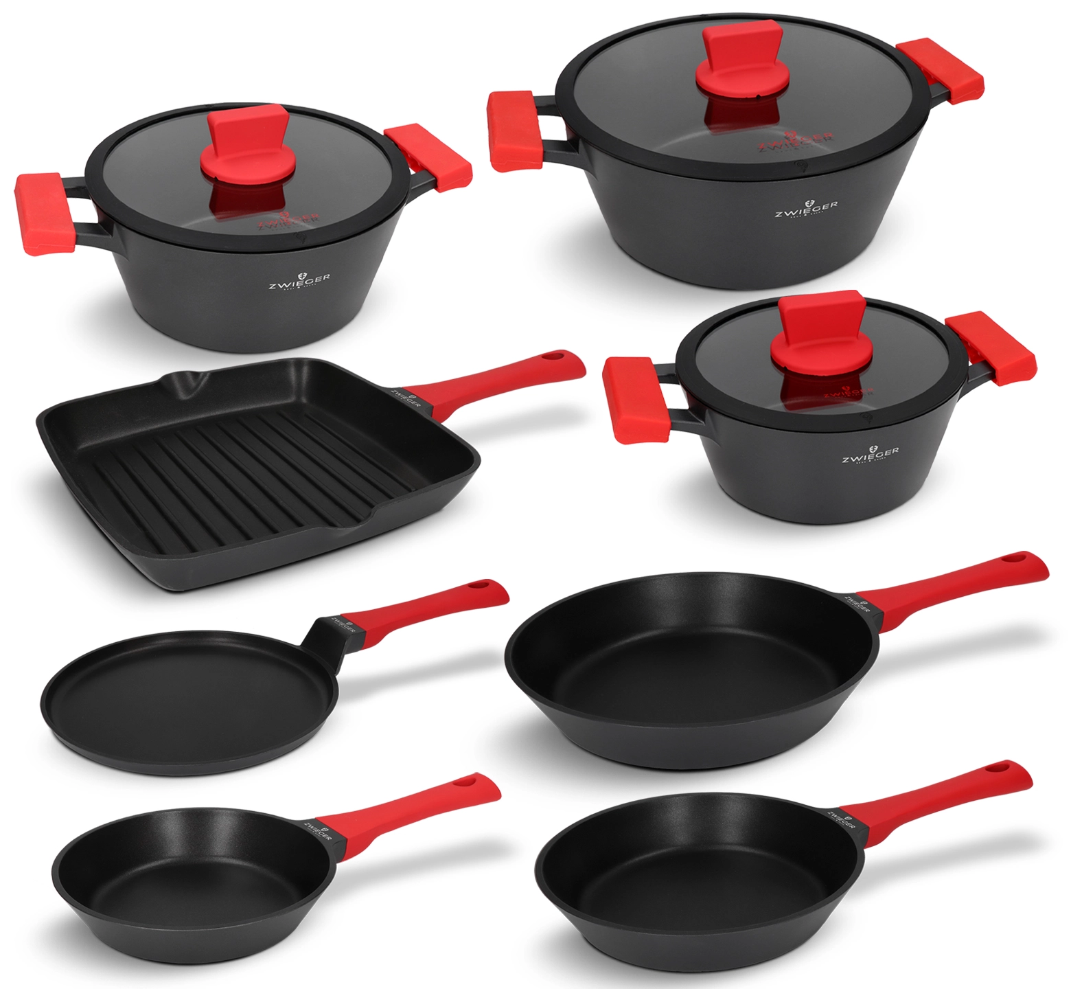 Zestaw garnków i patelni 12 el. Obsidian Zwieger