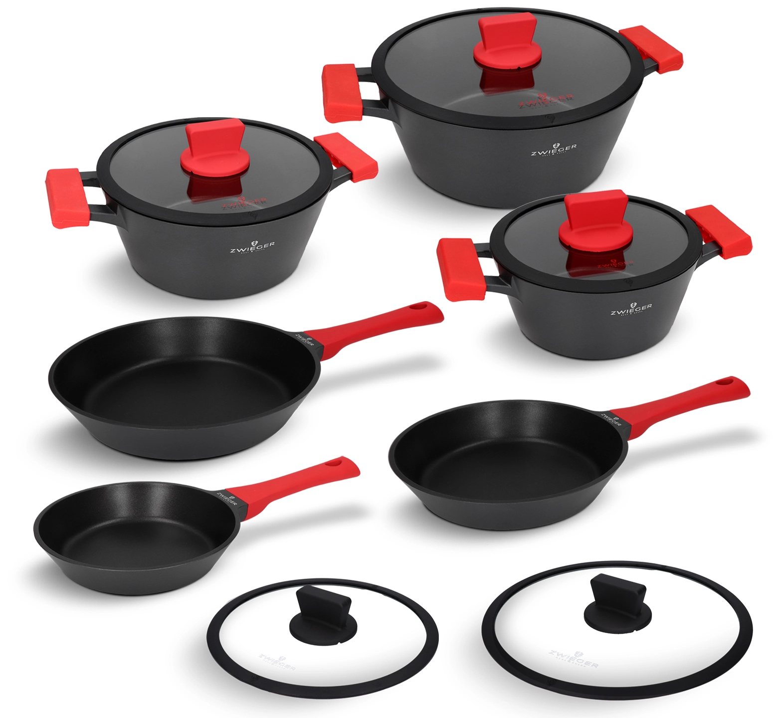 Zestaw garnków i patelni z pokrywkami 11 el. Obsidian Zwieger